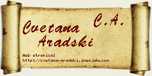 Cvetana Aradski vizit kartica